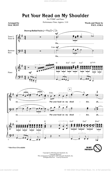 Put Your Head On My Shoulder (arr. Mac Huff)