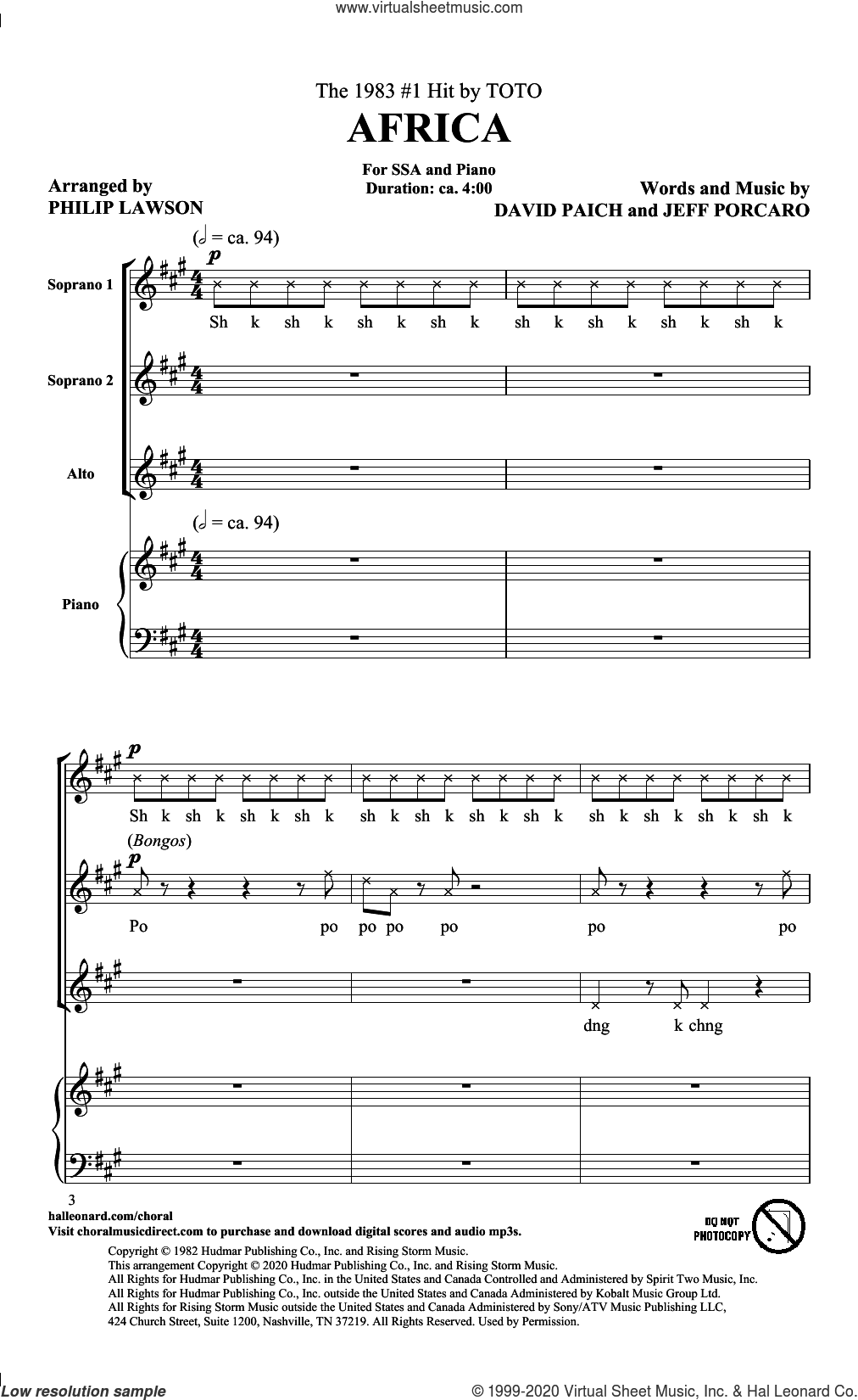 Africa (arr. Philip Lawson)