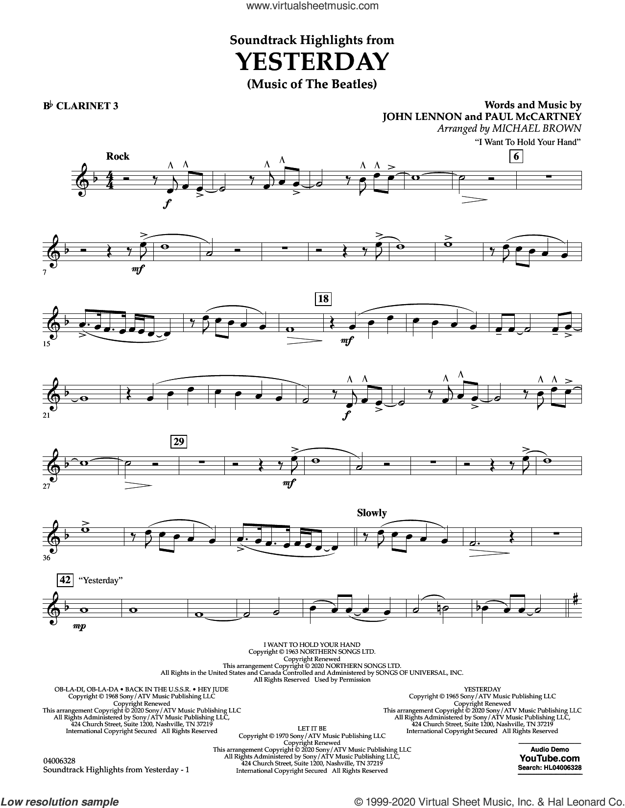 Highlights from Yesterday (Music Of The Beatles) (arr. Michael Brown)