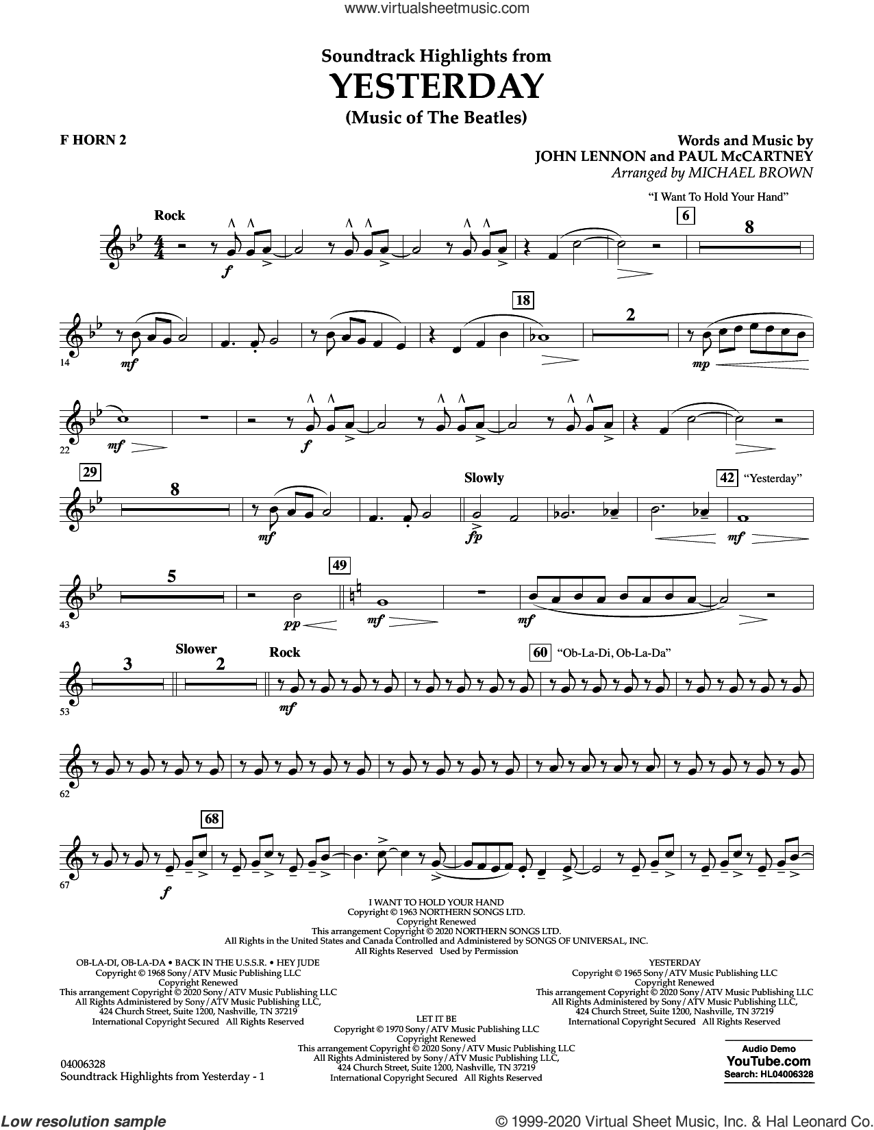 Highlights from Yesterday (Music Of The Beatles) (arr. Michael Brown)