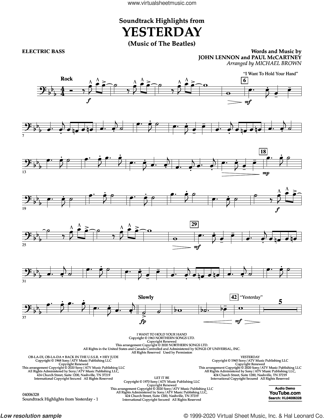 Highlights from Yesterday (Music Of The Beatles) (arr. Michael Brown)