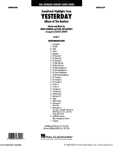 Soundtrack Highlights from Yesterday (Music Of The Beatles) (arr. Michael Brown)