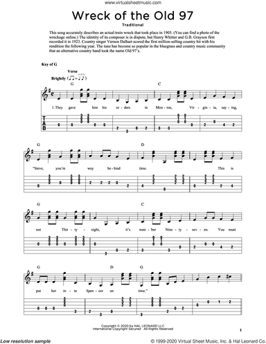 Wreck Of The Old 97 (arr. Fred Sokolow)
