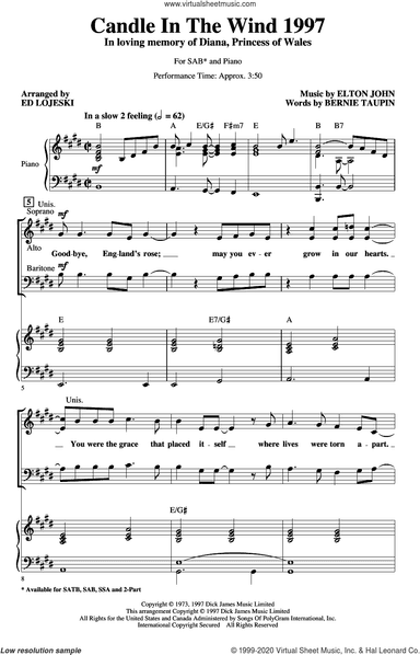 Candle In The Wind (arr. Ed Lojeski)
