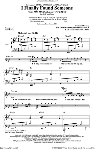 I Finally Found Someone (arr. Ed Lojeski)