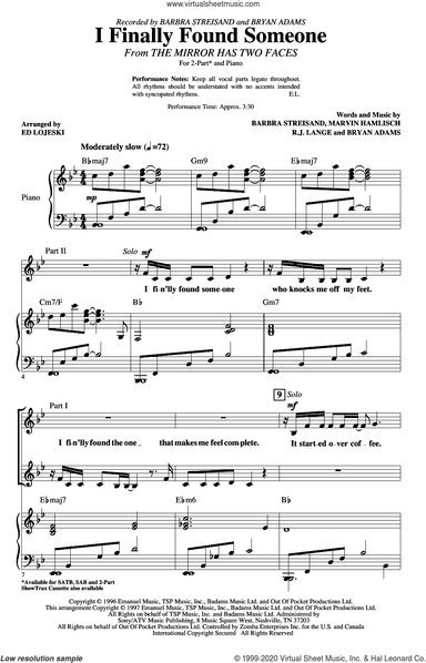 I Finally Found Someone (arr. Ed Lojeski)