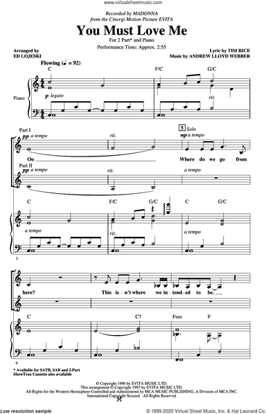 You Must Love Me (from Evita) (arr. Ed Lojeski)