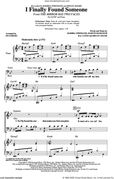 I Finally Found Someone (arr. Ed Lojeski)