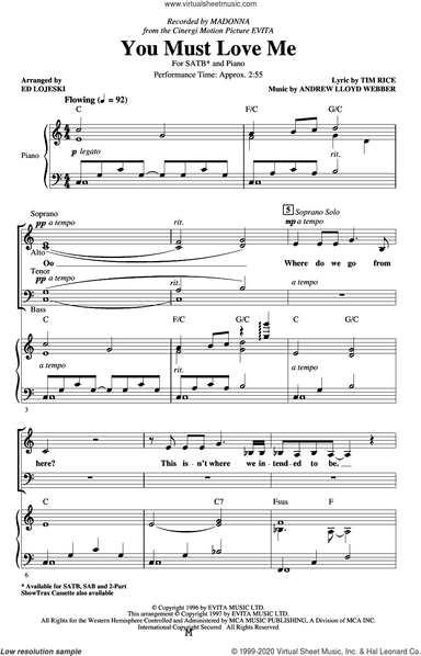 You Must Love Me (from Evita) (arr. Ed Lojeski)