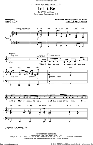 Let It Be (arr. Kirby Shaw)