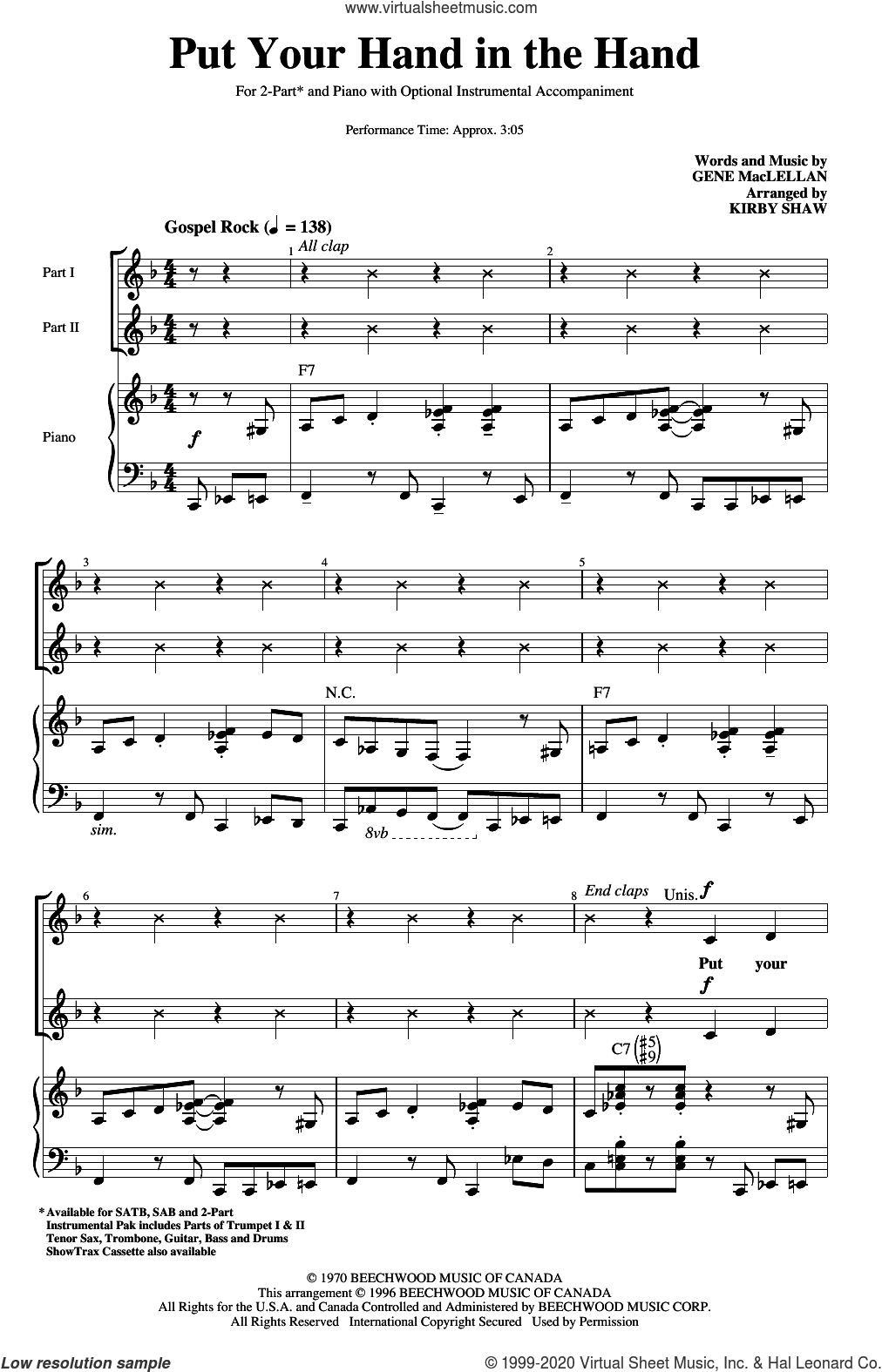 Put Your Hand In The Hand (arr. Kirby Shaw)