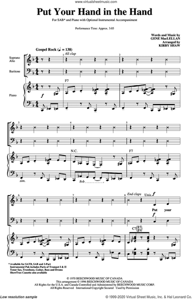 Put Your Hand In The Hand (arr. Kirby Shaw)