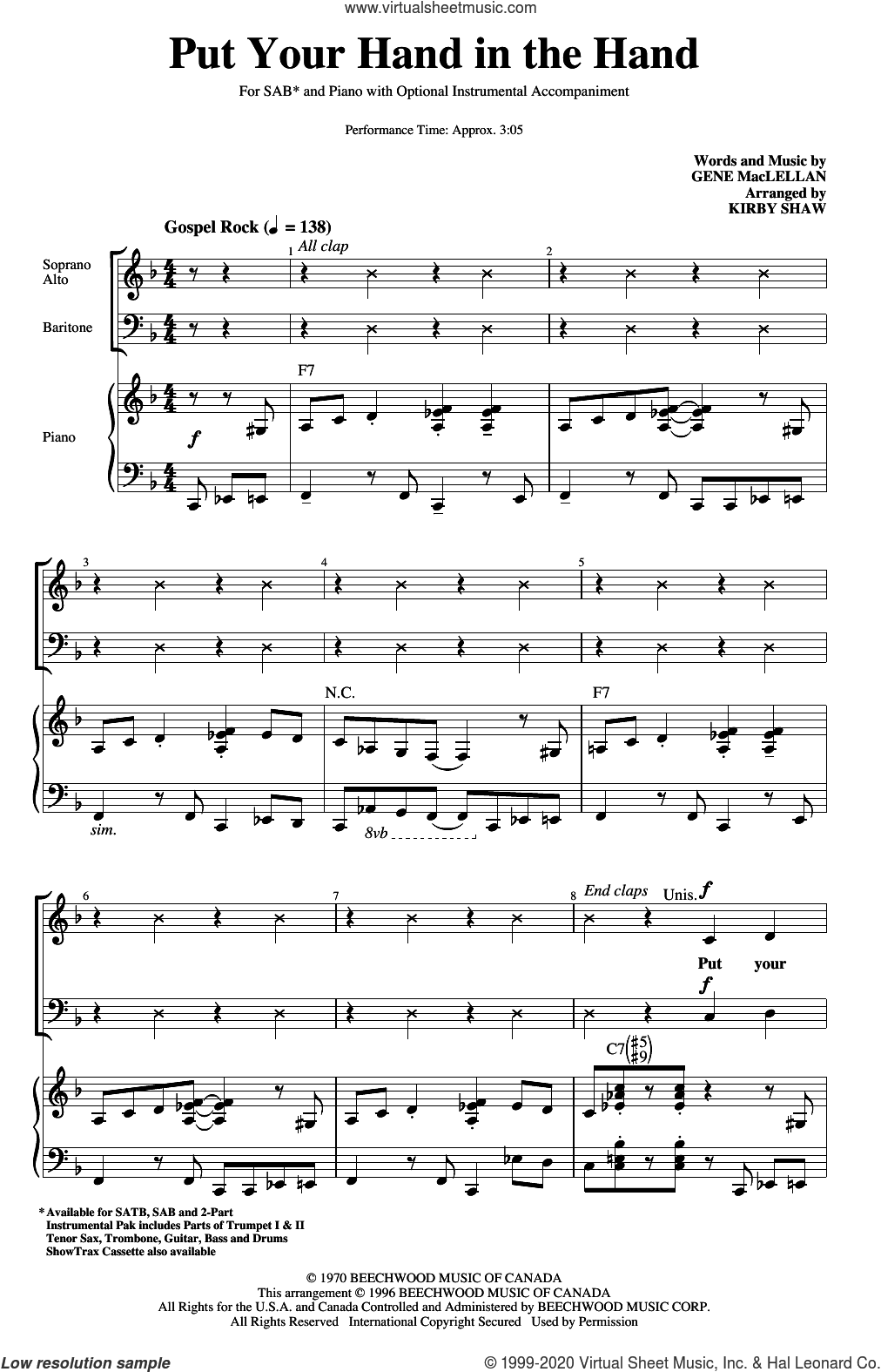Put Your Hand In The Hand (arr. Kirby Shaw)