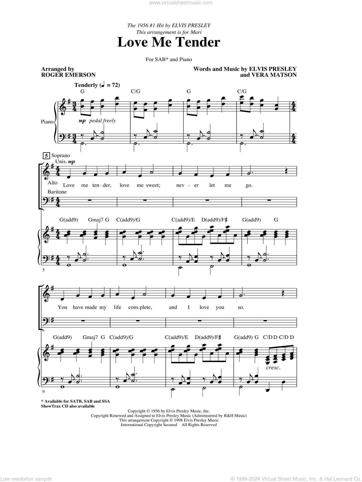 Love Me Tender (arr. Roger Emerson)