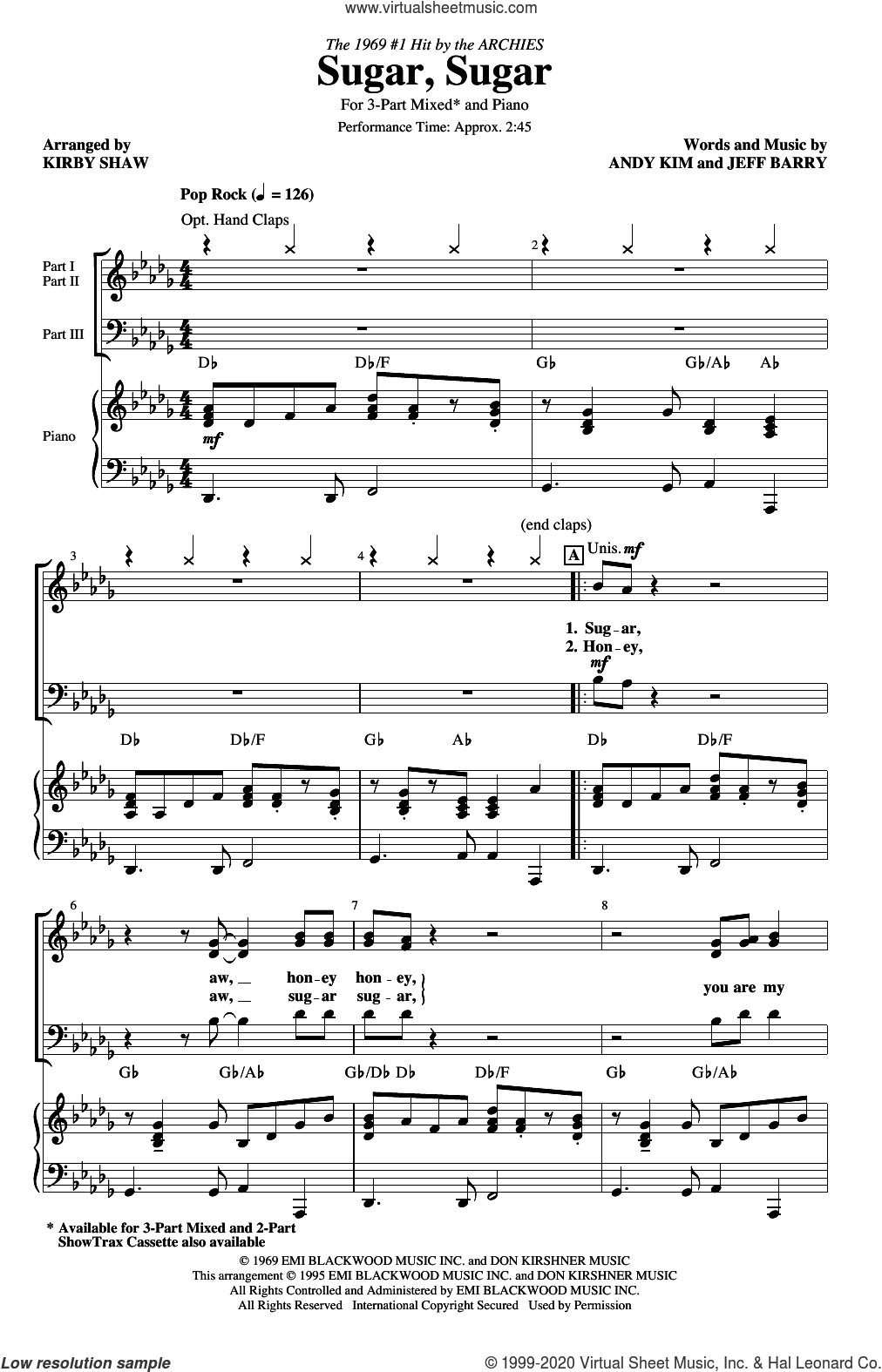 Sugar, Sugar (arr. Kirby Shaw)