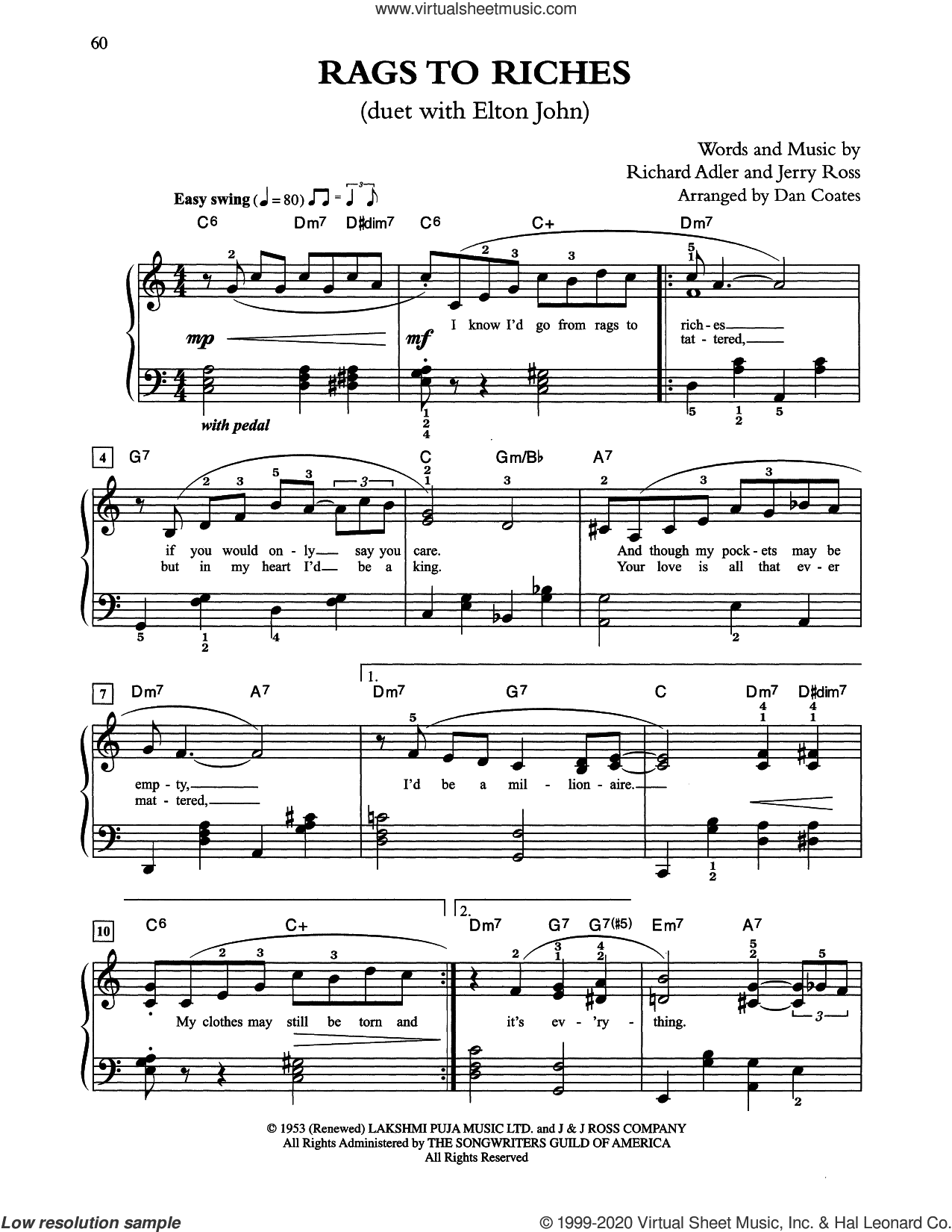 Rags To Riches (arr. Dan Coates)