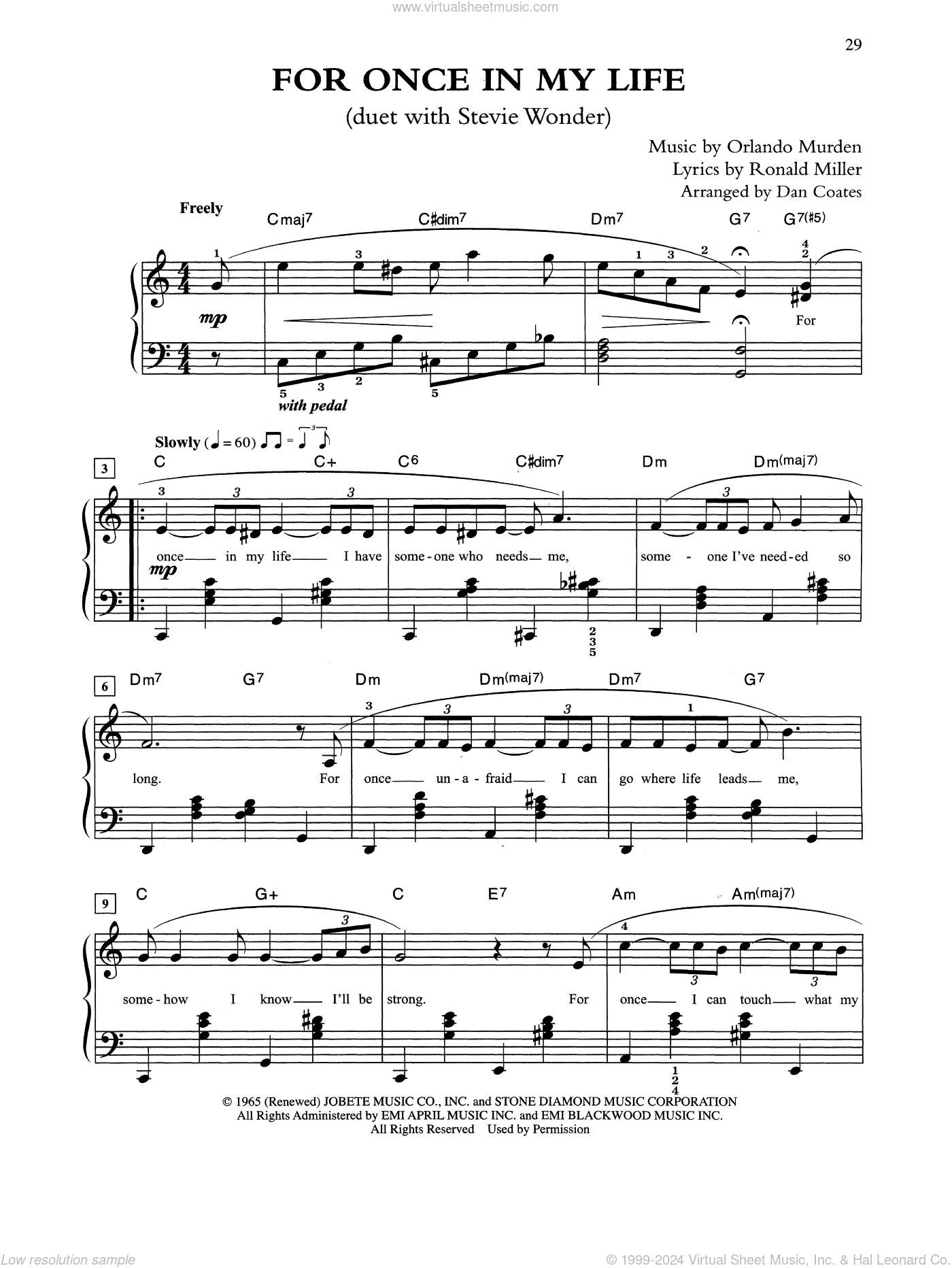 For Once In My Life (arr. Dan Coates)