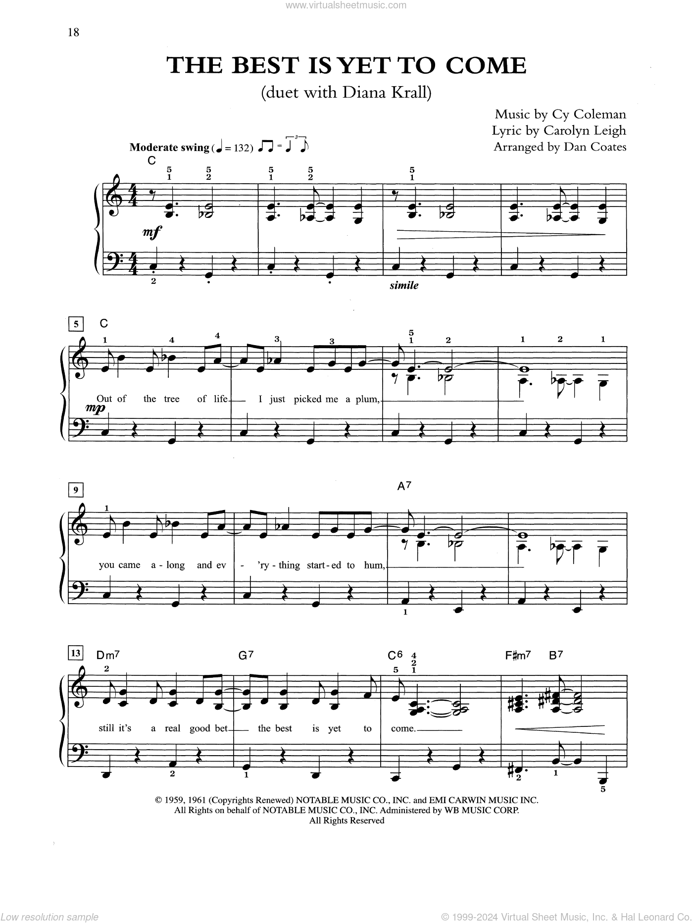 The Best Is Yet To Come (arr. Dan Coates)
