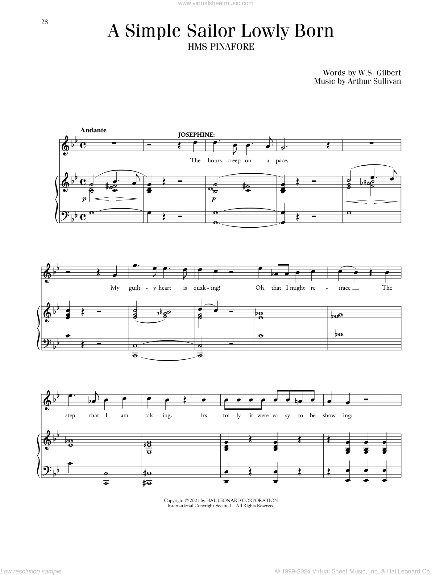 Simple Sailor, Lowly Born (from HMS Pinafore)