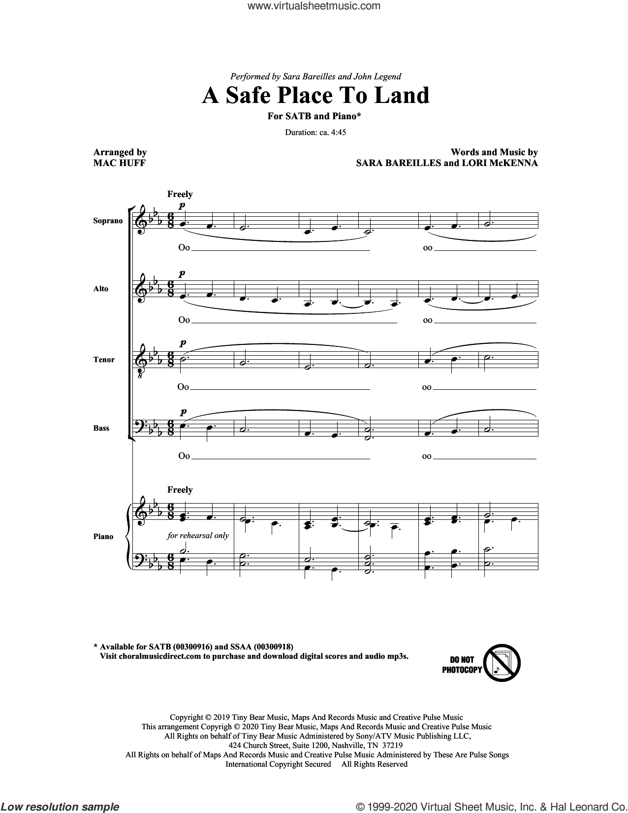 A Safe Place To Land (feat. John Legend) (arr. Mac Huff)