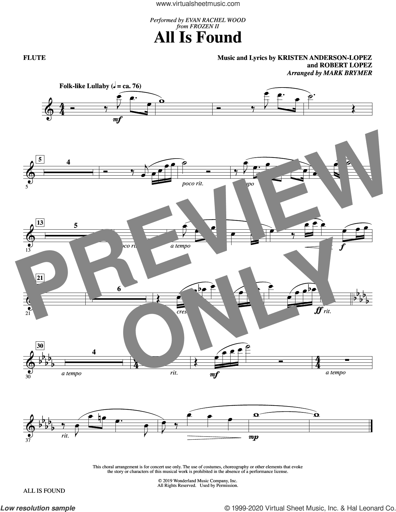 All Is Found (from Disney's Frozen 2) (arr. Mark Brymer)