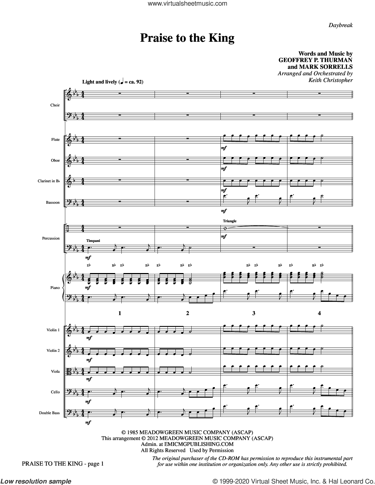 Praise To The King (arr. Keith Christopher)