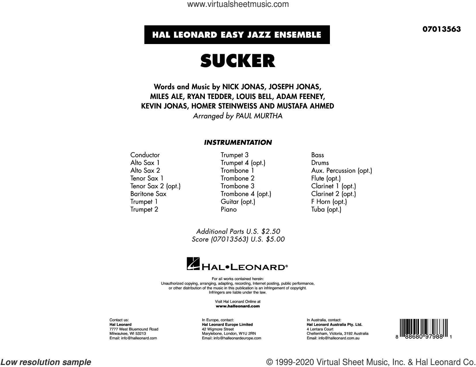 Sucker (arr. Paul Murtha) (COMPLETE)