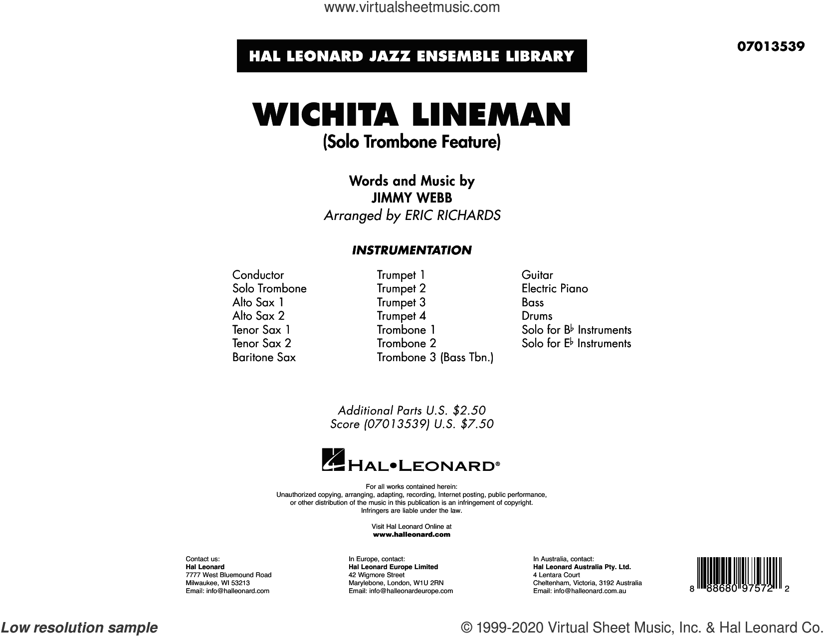 Wichita Lineman (arr. Eric Richards) (COMPLETE)