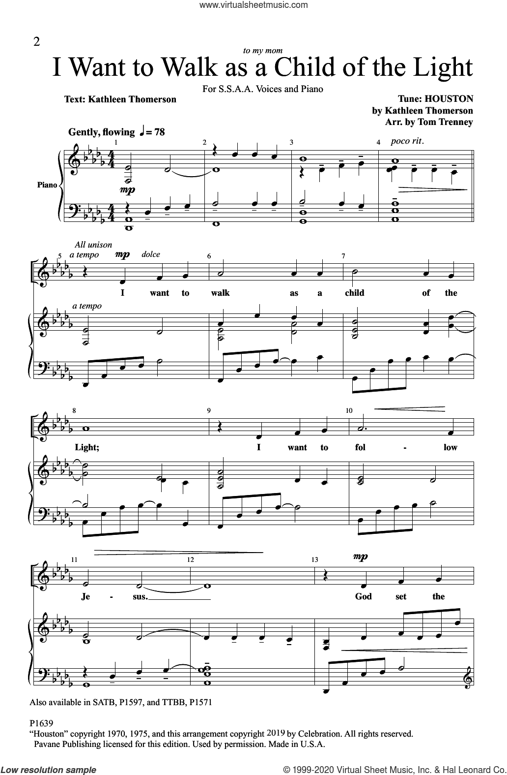 I Want to Walk as a Child of the Light (arr. Tom Trenney)