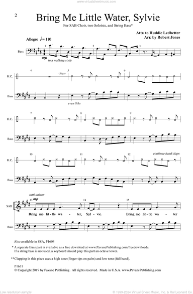 Bring Me Little Water, Sylvie (arr. Robert Jones)