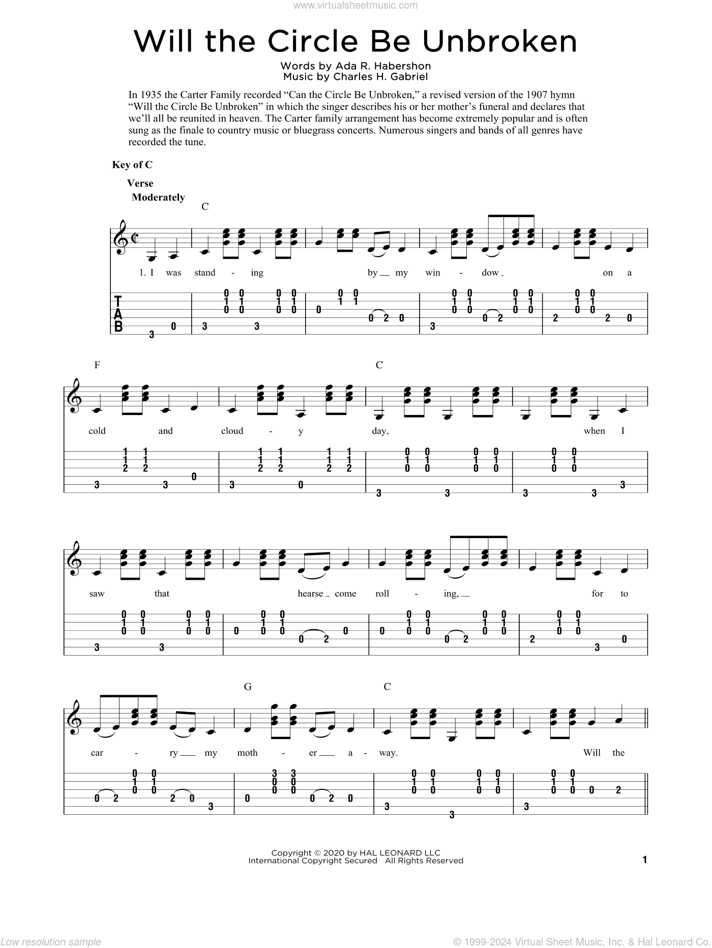 Will The Circle Be Unbroken (arr. Fred Sokolow)