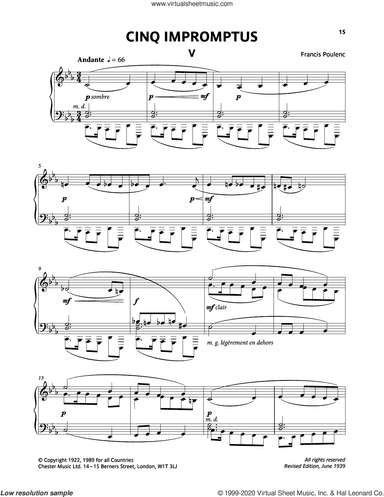 Five Impromptus - V. Andante