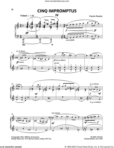 Five Impromptus - IV. Violent