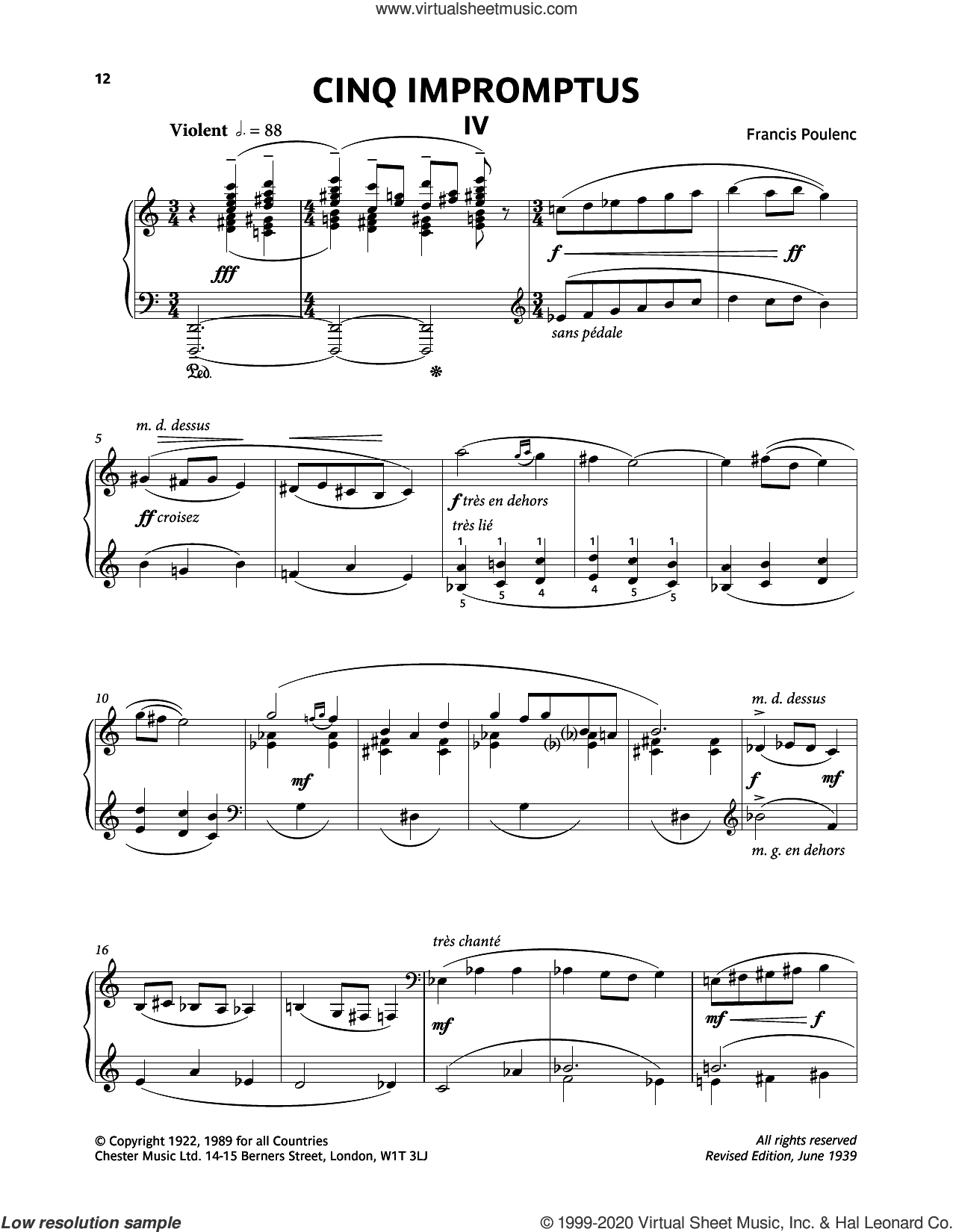 Five Impromptus - IV. Violent