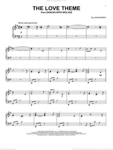 The Love Theme (from Dances With Wolves) (arr. Phillip Keveren)