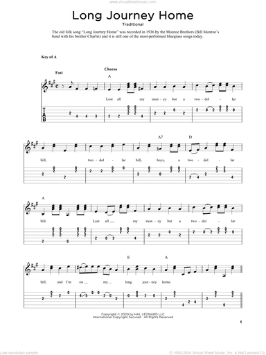 Long Journey Home (arr. Fred Sokolow)