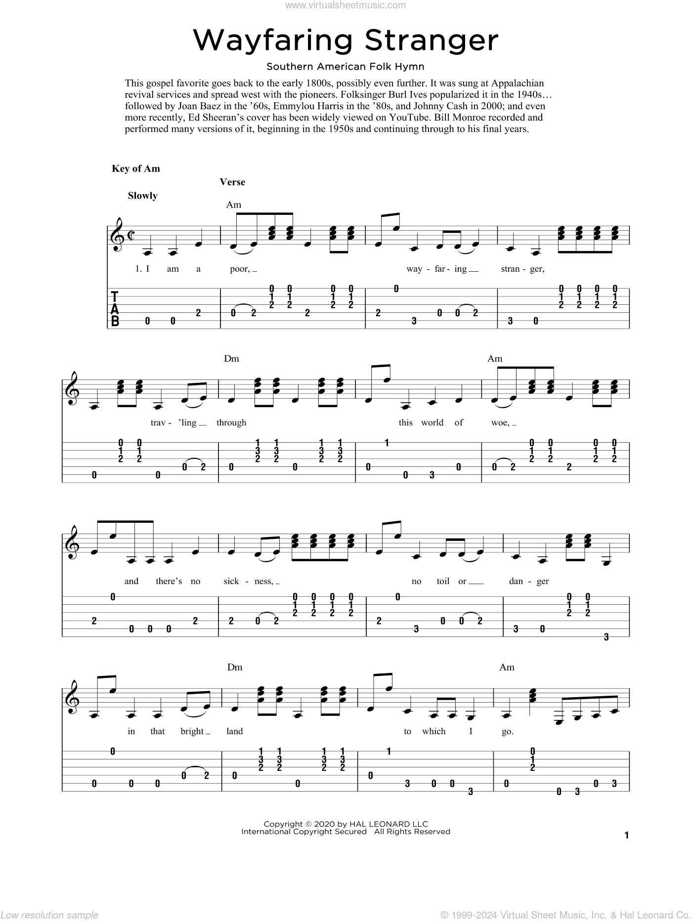 Wayfaring Stranger (arr. Fred Sokolow)