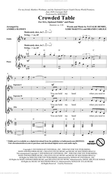 Crowded Table (arr. Andrea Ramsey)