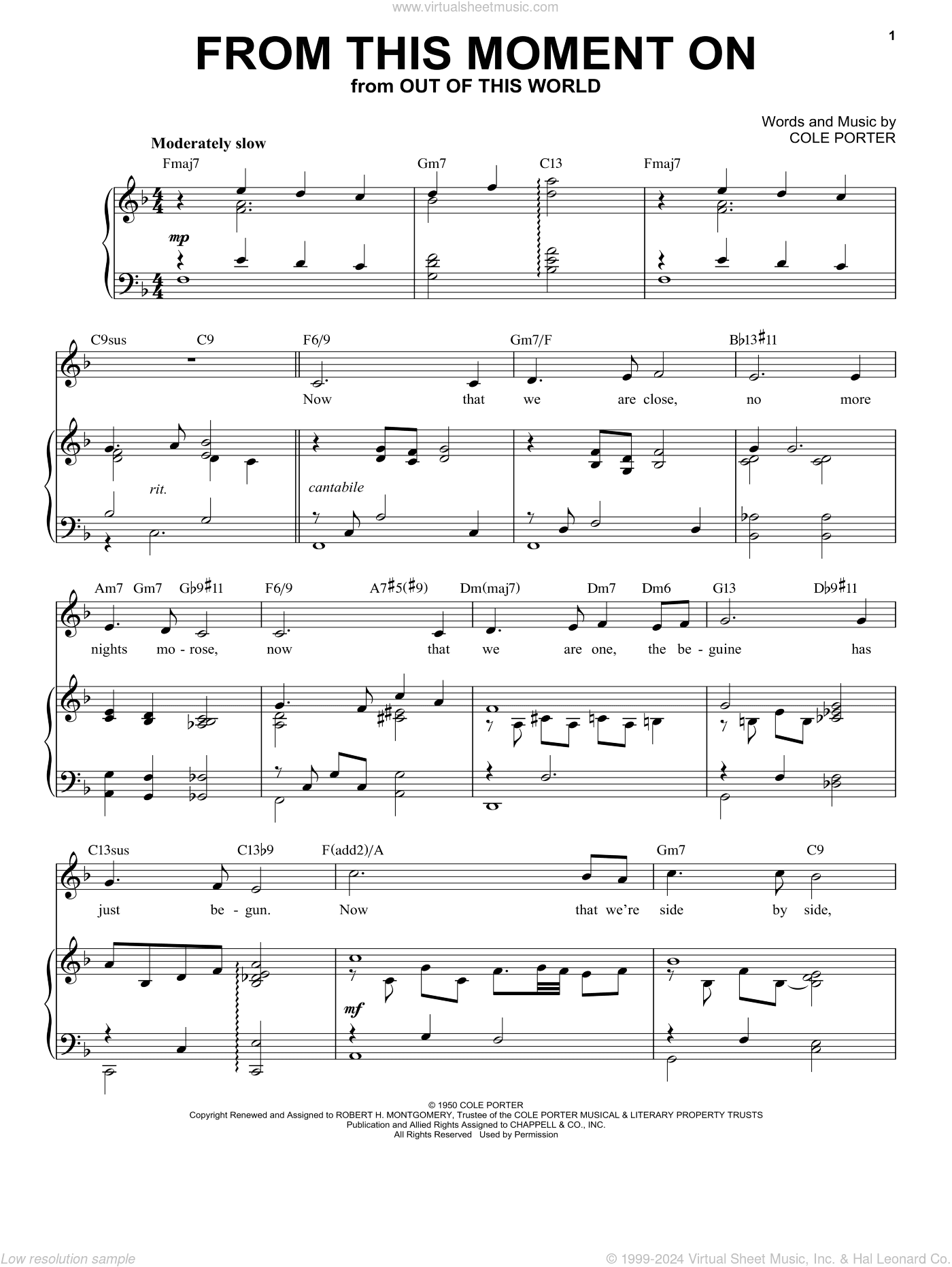 From This Moment On [Jazz version] (from Out Of This World) (arr. Brent Edstrom)