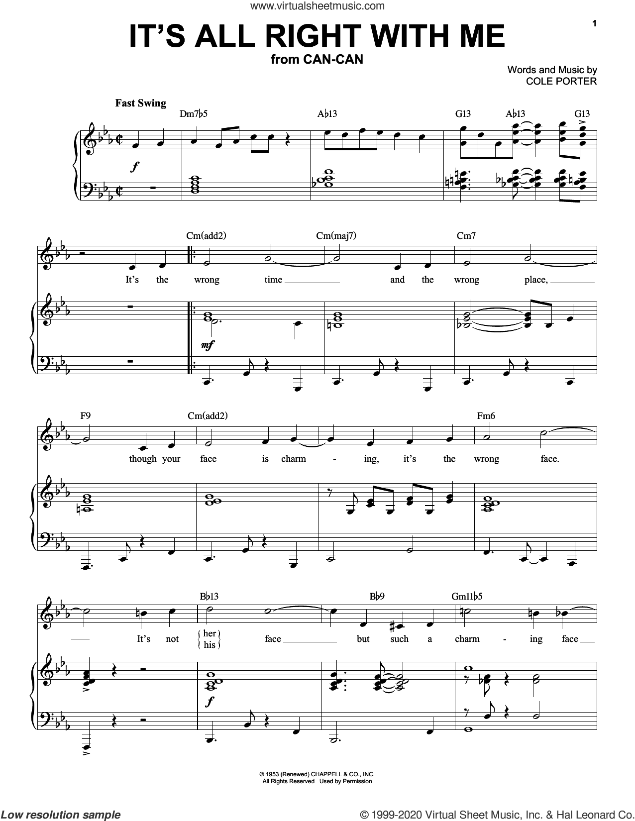 It's All Right With Me [Jazz version] (from Can-Can) (arr. Brent Edstrom)