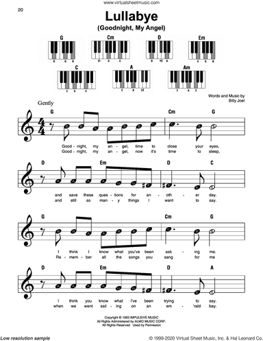 Lullabye (Goodnight, My Angel), (beginner) (Goodnight, My Angel)