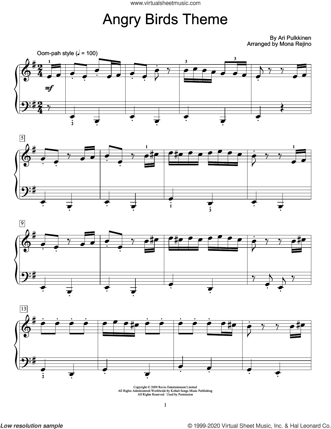 Angry Birds Theme (arr. Mona Rejino)