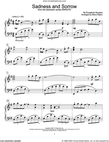 Sadness And Sorrow (from Naruto) (arr. Mona Rejino)