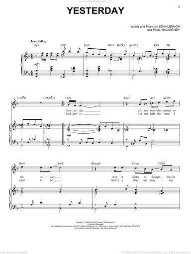 Yesterday [Jazz version] (arr. Brent Edstrom)