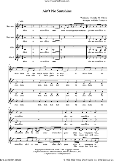 Ain't No Sunshine (arr. Gitika Partington)