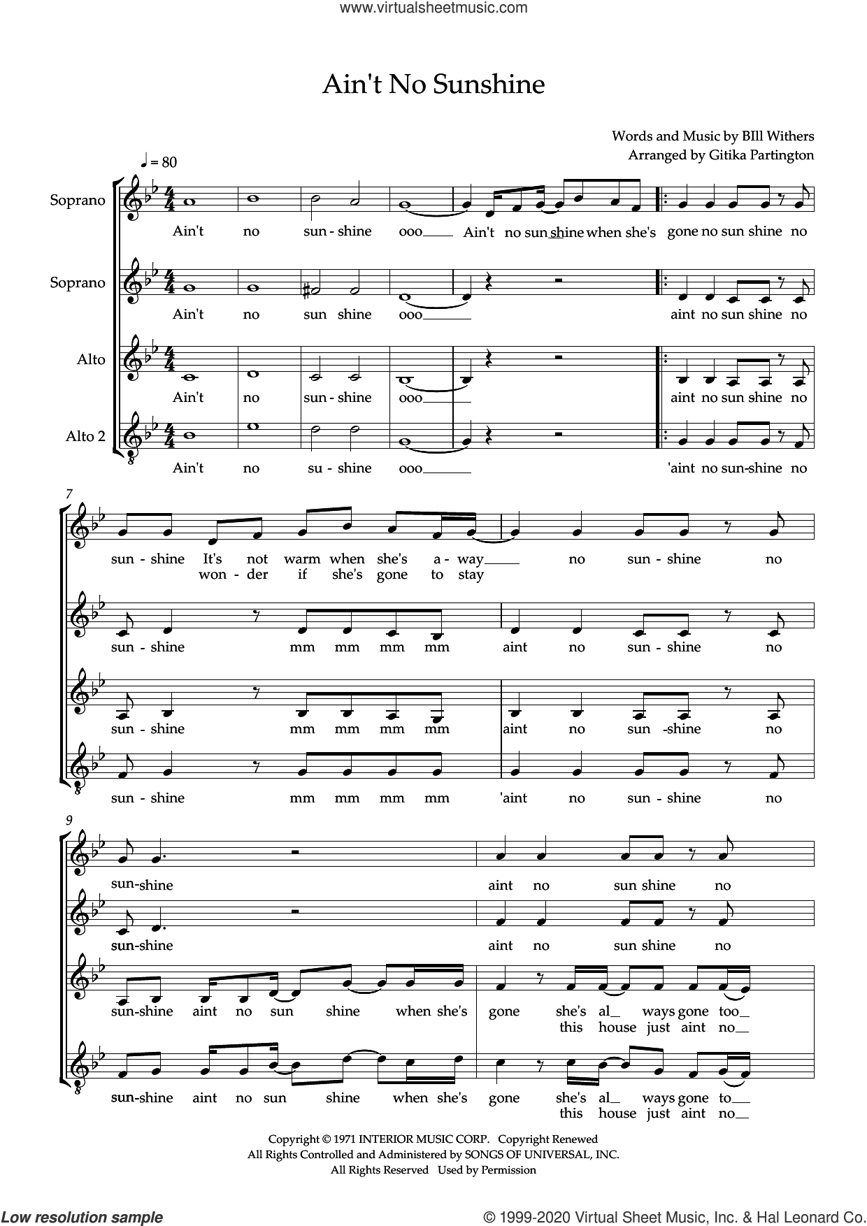 Ain't No Sunshine (arr. Gitika Partington)