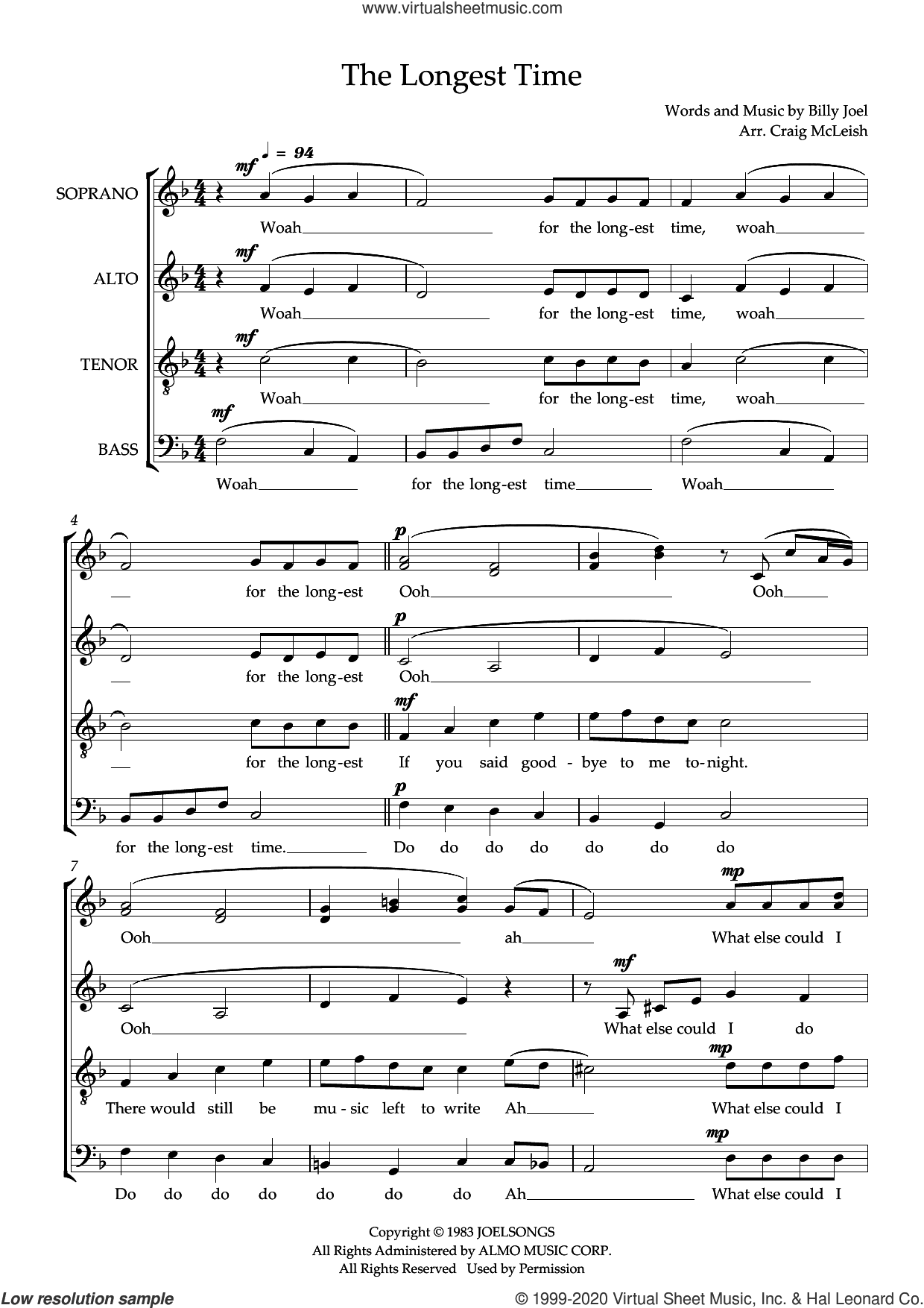 The Longest Time (arr. Craig McLeish)