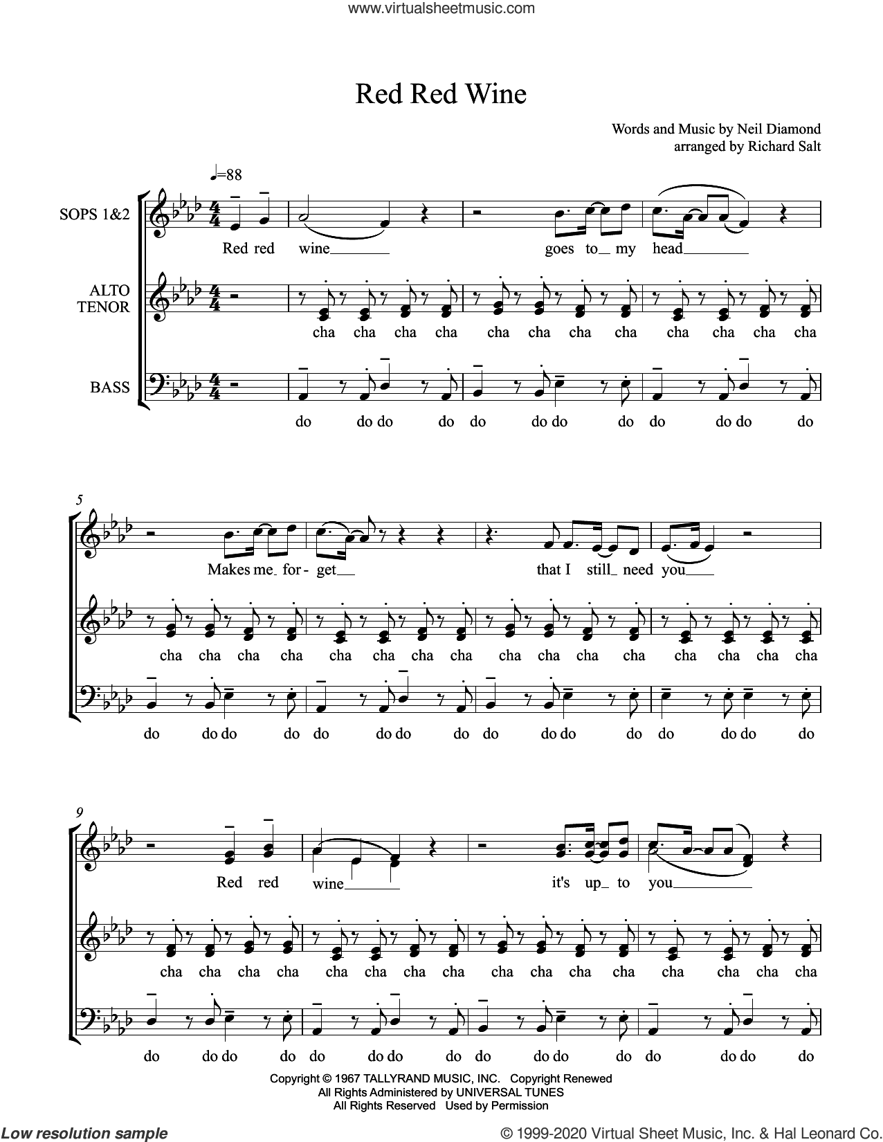 Red Red Wine (arr. Richard Salt)
