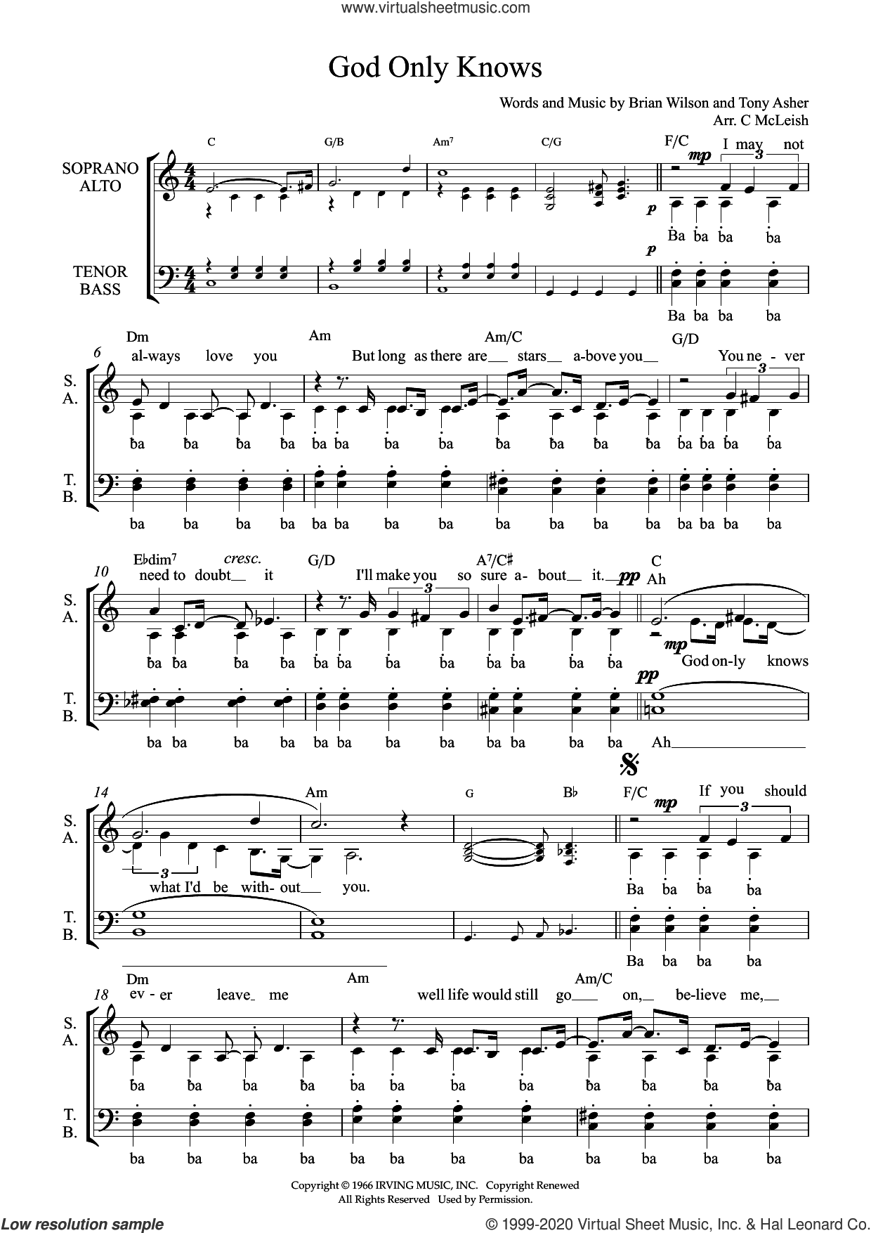 God Only Knows (arr. Craig McLeish)