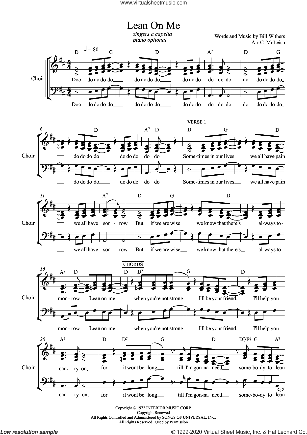 Lean on Me (arr. Craig McLeish)